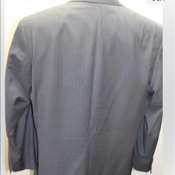 CK Calvin Klein Men Blazer Gray Pin Stripe 100% Wool 3 Buttons 48R Canada - Picture 3 of 9